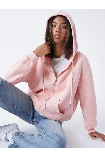 NoVibe سترة / سترة من الصوف بسحاب 3 خيوط غير مطبوعة