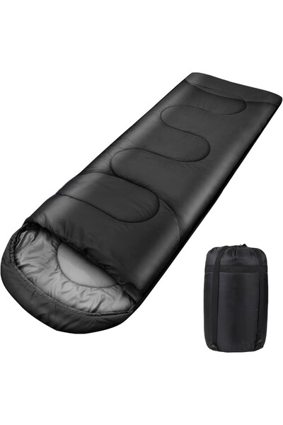 Hediye Rüzgarı Polar Inner Filled Sleeping Bag | Waterproof and Heat Insulated 0 ° C Cold Resistant (190X70 cm) with Bag