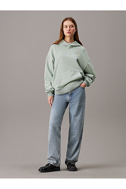 Calvin Klein Women's Woven Label Peached Sweatshirt