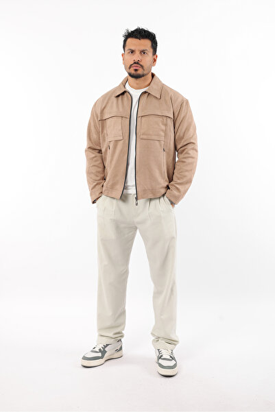 Rodrigo Ανδρικό εποχιακό μπουφάν με λεπτή εφαρμογή από σουέτ με επένδυση με φερμουάρ