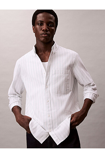 Calvin Klein Men's Stripe Oxford Shirt