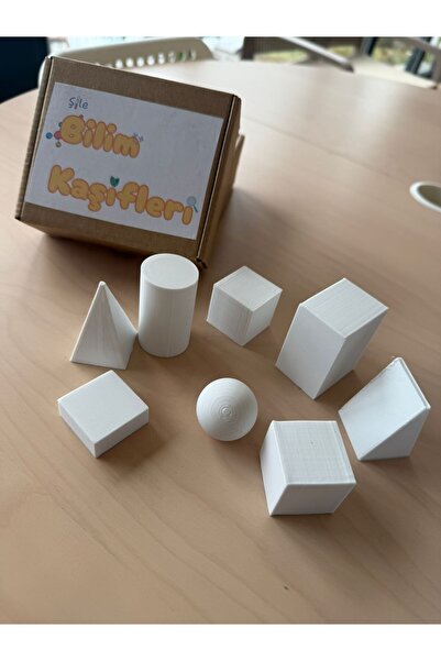 Kids Boyanabilir 3d Geometrik Şekiller Seti – Eğitim Ve Montessori Materyali (beyaz)