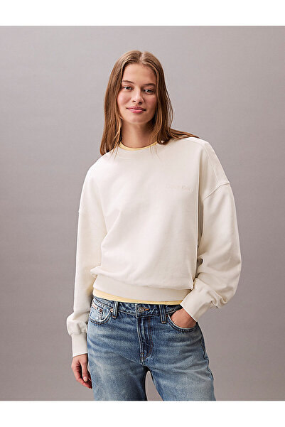 Calvin Klein Women's Logo Embroidery French Sweatshirt