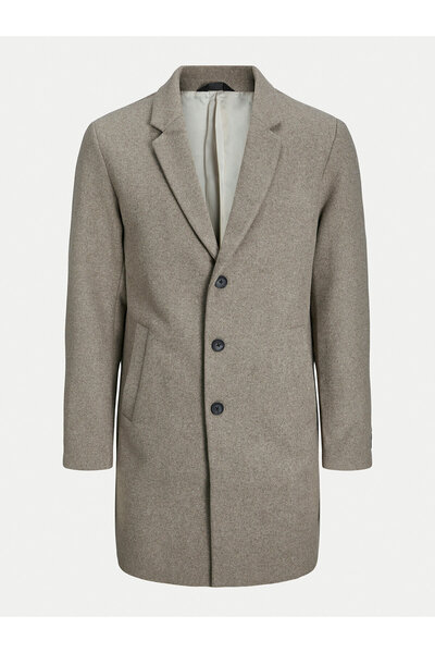Jack & Jones Jack Jones Ανδρικό Μάλλινο Παλτό 12263845 Μπεζ