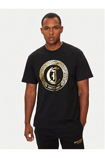 Just Cavalli Ανδρικό T-Shirt 77OAHT01 Μαύρο