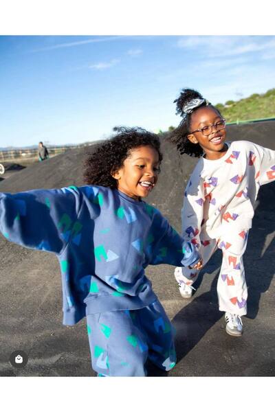 MİO Unisex OVERSİZE 3 İplik Şardonsuz Desenli Pamuklu Alt Üst Takım