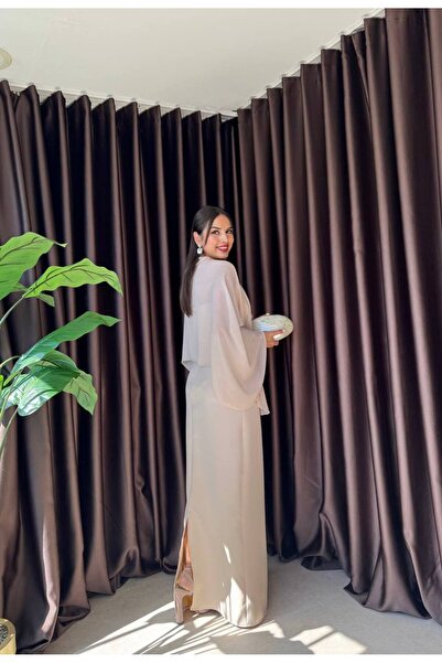 zoezoe Alesta Tül Detaylı Tasarım Uzun Elbise