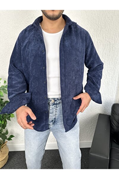 tetramoda Чоловіча сорочка з довгими рукавами з оксамиту