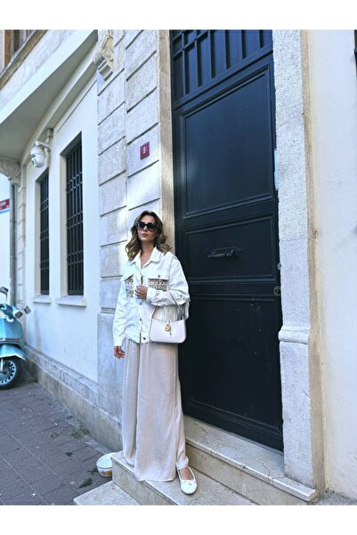 mysimy جاكيت جينز بتصميم شراشيب