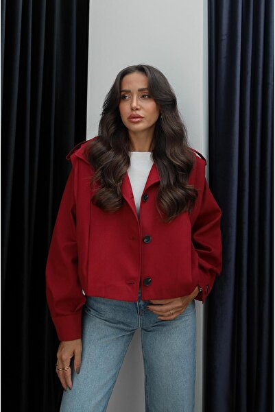 Havoş Бургундия Belushi яке с яка и еполети