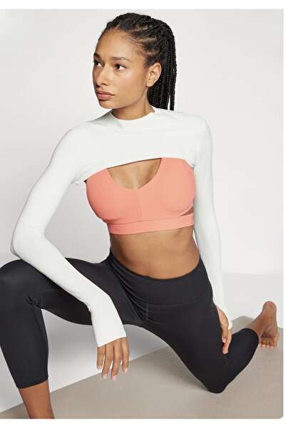 Nike Zenvy Dri-Fit LS Shrug Top Women's Krem Kadın Bolero / T-shirt