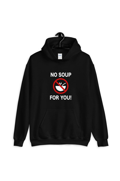 MAGORS Hanorac cu glugă din bumbac imprimat SEINFELD, cu mânecă lungă, cu 3 fire