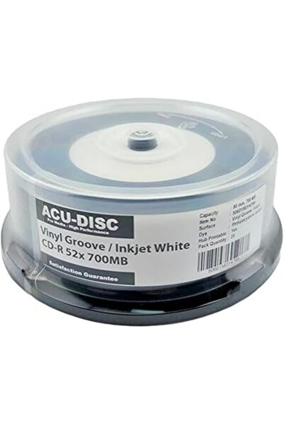 Generic CD-R 700MB 80 min 52x – black bottom vinyl style, inkjet printable, 25-pack