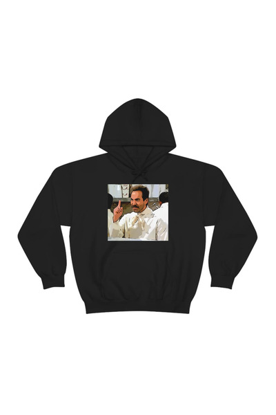 MAGORS Hanorac cu glugă din bumbac imprimat SEINFELD, cu mânecă lungă, cu 3 fire