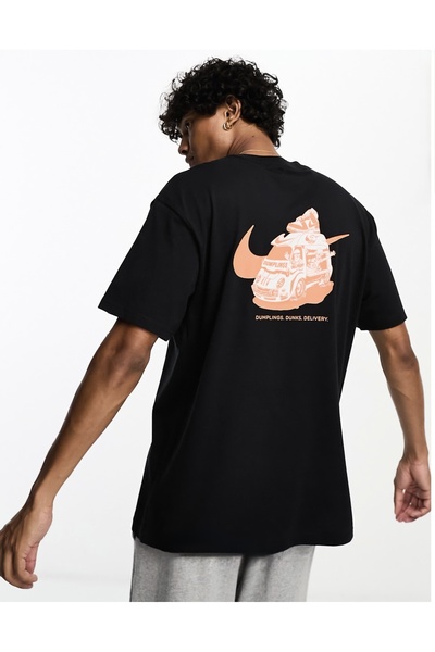 Nike Ανδρικό μπλουζάκι Tee Max90 Sole Food Tam Kalıp σε μαύρο χρώμα