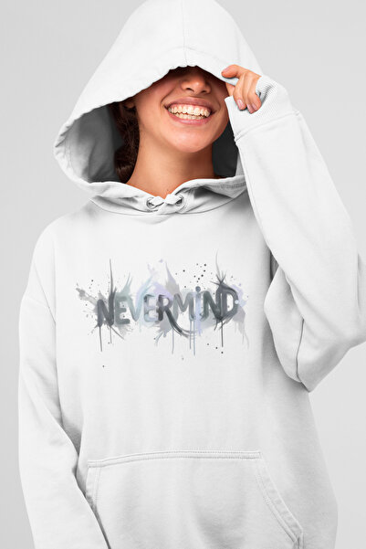 NEVERMIND oversized με τύπωμα Φούτερ με κουκούλα Unisex