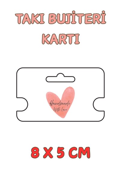 Emtory Home Handmade With Love 100 Adet Kolye Kartı - Bileklik Kartı - Takı K...