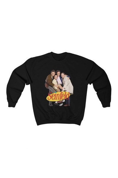 MAGORS Hanorac din bumbac imprimat SEINFELD, cu mânecă lungă, cu 3 fire, cu gât rotund