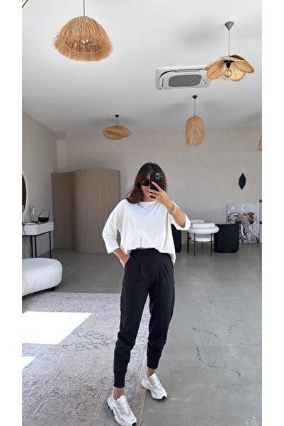 JANES Pantaloni plisați cu manșete pentru femei Scuba Modal