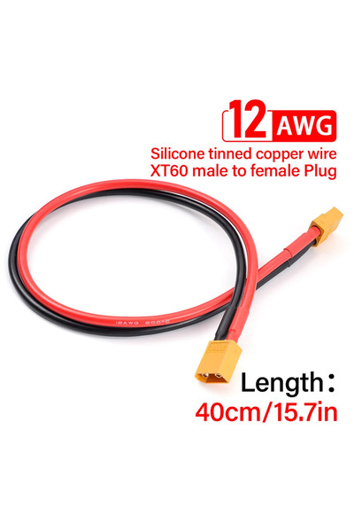 Choice1 40cm XT60 Female Plug To XT60 Male Plug Adapter Connector With 400mm ...