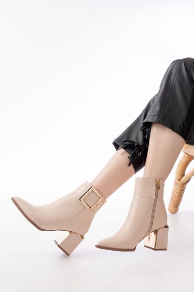 Rainon Store Dnz-400 Beige Buckle Heeled Boots — the New Name of Elegance and Comfort