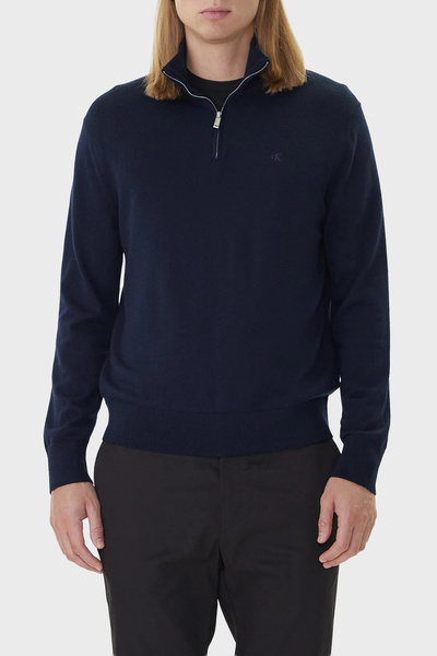 Calvin Klein Yünlü Regular Fit Yarım Fermuarlı Dik Yaka Kazak LV04LD318GCEF Erkek KAZAK LV04LD318G C