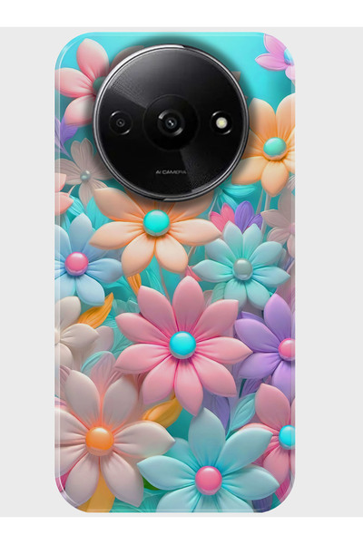 Duadan Xiaomi Redmi A3 4G Kılıf Kamera Korumalı Baskılı Silikon Kapak - 3dfloral