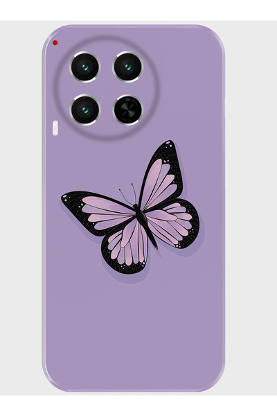 TECNO Camon 30 Kılıf (CL6) Kamera Korumalı Baskılı Silikon Kapak - morkelebek