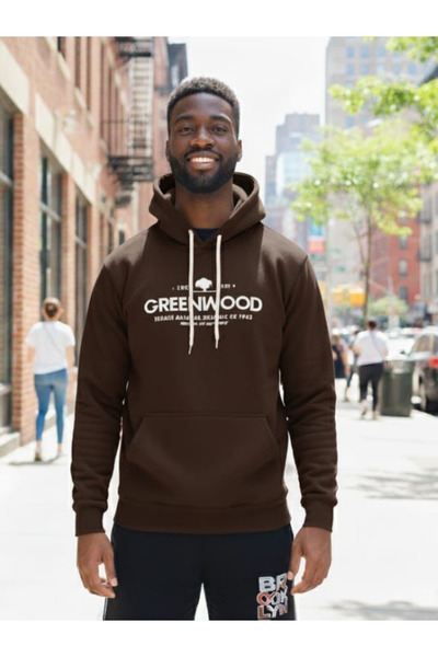 BERNEO Unisex Φούτερ με κουκούλα με λεπτομέρεια 3-νήματος και τσέπη