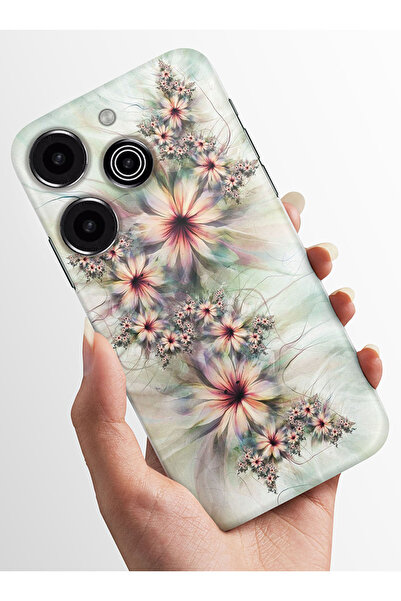 TECNO Pova 6 Pro Kılıf Kamera Korumalı Baskılı Silikon Kapak - whiteflower