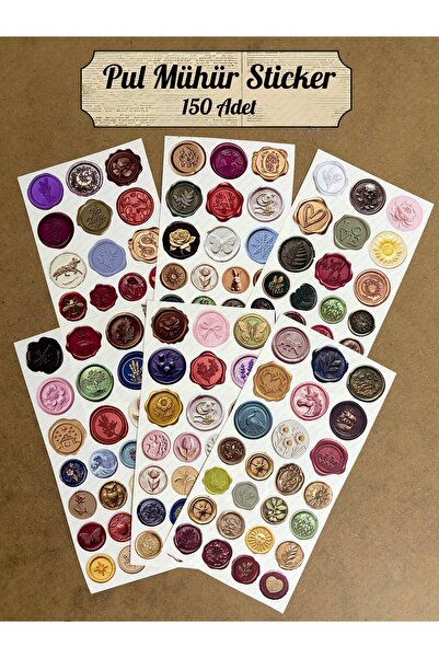 hdsticker 150 Adet Retro Pul Mühür Sticker Seti Vintage Etiket Karışık Desen ...