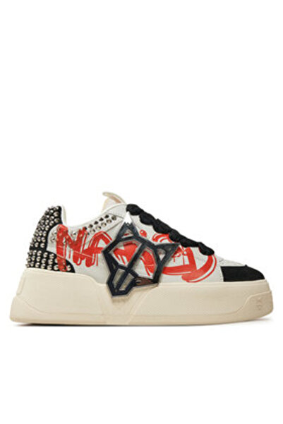 NAKED WOLFE Ανδρικά αθλητικά παπούτσια μαύρα NAKED WOLFE-KOSA GRAFFITI ΜΑΥΡΟ/ΛΕΥΚΟ 00017 ΔΕΡΜΑ ΑΓΕΛΑΔΑΣ