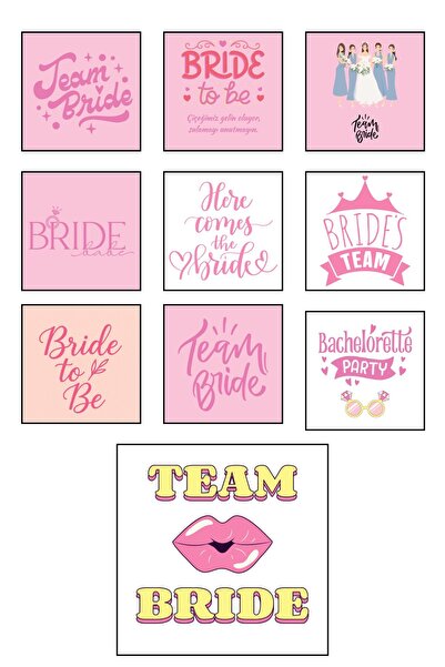 Emtory Home 10 Adet Bride Kart - Bekarlığa Veda Kartı -Bride To Be - Motto Ka...