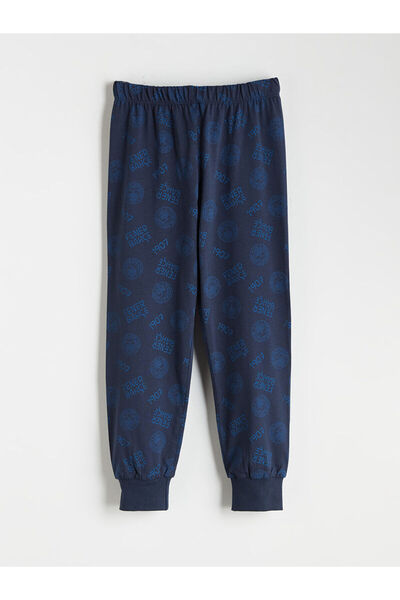 LC Waikiki Vizyon Yeni Sezon Bisiklet Yaka Baskılı Erkek Çocuk Pijama Takımı