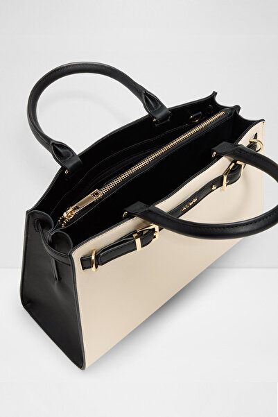 Aldo Elizabelle - Women's Medium Size Ecru Two-Compartment Detachable Adjustable Crossbody Shoulder and Handbag