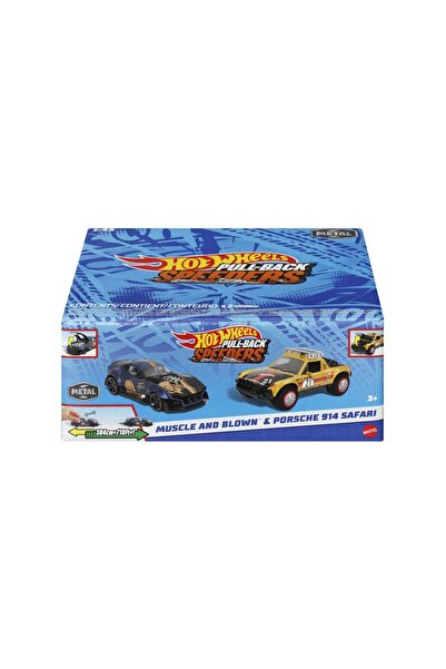 HOT WHEELS SET 2 MASINUTE METALICE PULL BACK MUSCLE AND BLOWN SI PORSCHE 914 SAFARI 1:43
