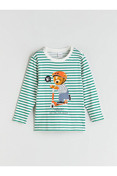 LC Waikiki Bisiklet Yaka Baskılı Erkek Çocuk Pijama