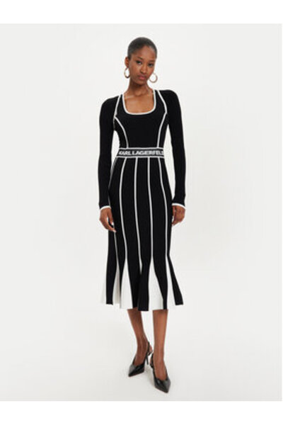 Karl Lagerfeld Γυναικείο πλεκτό φόρεμα μαύρο KARL LAGERFELD-245W1330 998 ΜΑΥΡ...