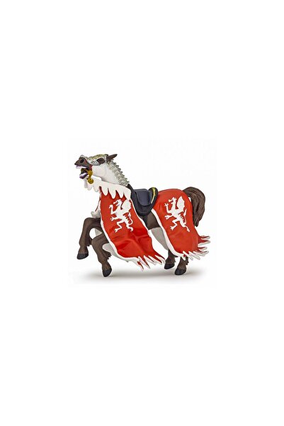 Papo FIGURINA CALUL REGELUI CU BLAZON DRAGON ROSU