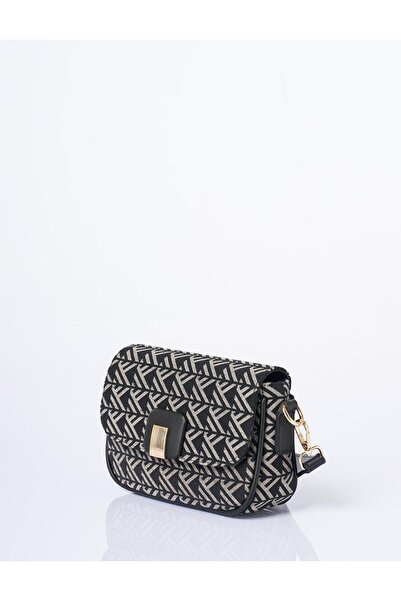 Kayra Monogram Baguette Bag Black
