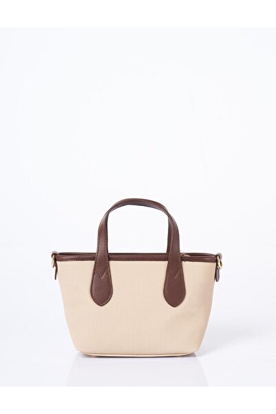 Kayra Textured Thick Strap Tote Bag Mink