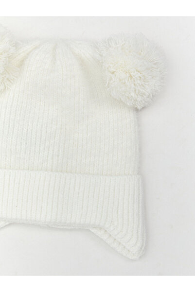 LC Waikiki Özmarka New Season Pompom Detailed Baby Girl Beanie