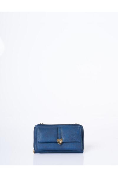 Kayra Geantă portofel cu detaliu inimă, albastru închis