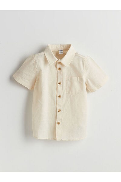 LC Waikiki LCW Kids Beige Basic Pocket Boy Popeline Hemd