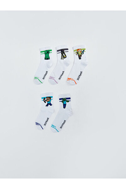 LC Waikiki Minecraft Desenli Erkek Çocuk Soket Çorap 5'li