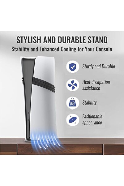 Generic Vertical Stand for PS5/Pro/Slim | Stable Base Replacement Mount for Disc & Digital Editions