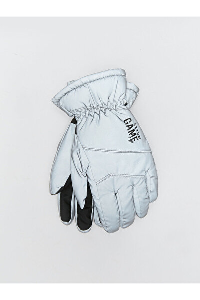 LC Waikiki Mănuși groase pentru băieți Grey Text cu imprimeu