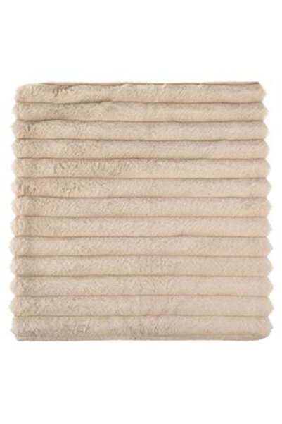 Jumbo Winter Decorative Pillowcase Flannel Beige 45 x 45 cm