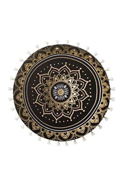 Jumbo Perna Decorativa de Vara Neagra cu Model Mandala din Folie Aurie & Ciuc...