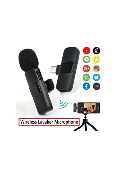 Hope Wireless Lavalier Microphone for Type-C Phone, Plug-Play Wireless Mic with 2 Microphone for USB-C An